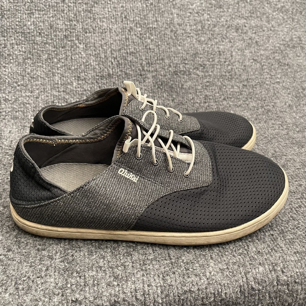 Olukai Nohea Moku Shoes Mens Sz 8.5 Slip On Gray Mesh Sneaker Casual Comfort